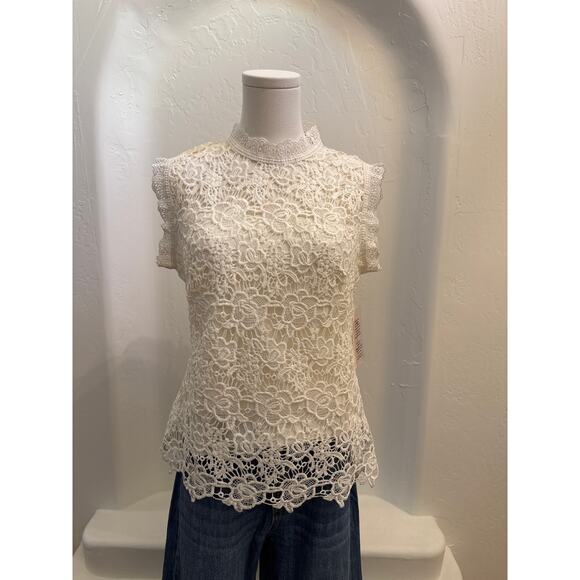Nanette Nanette Lepore Lace Top – Canola Cream – NWT - Size Medium - Picture 1 of 11